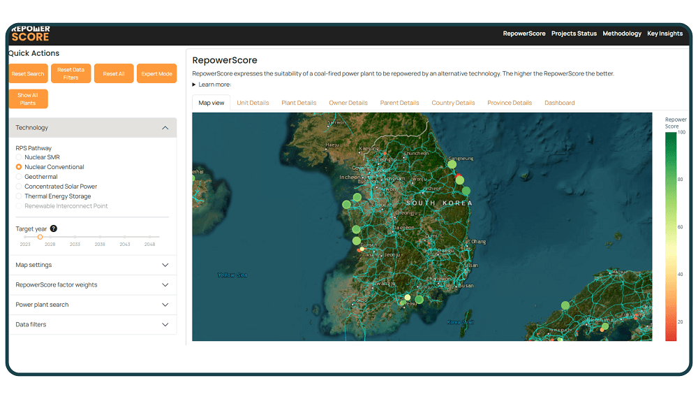 Coal power plant repowering in Korea